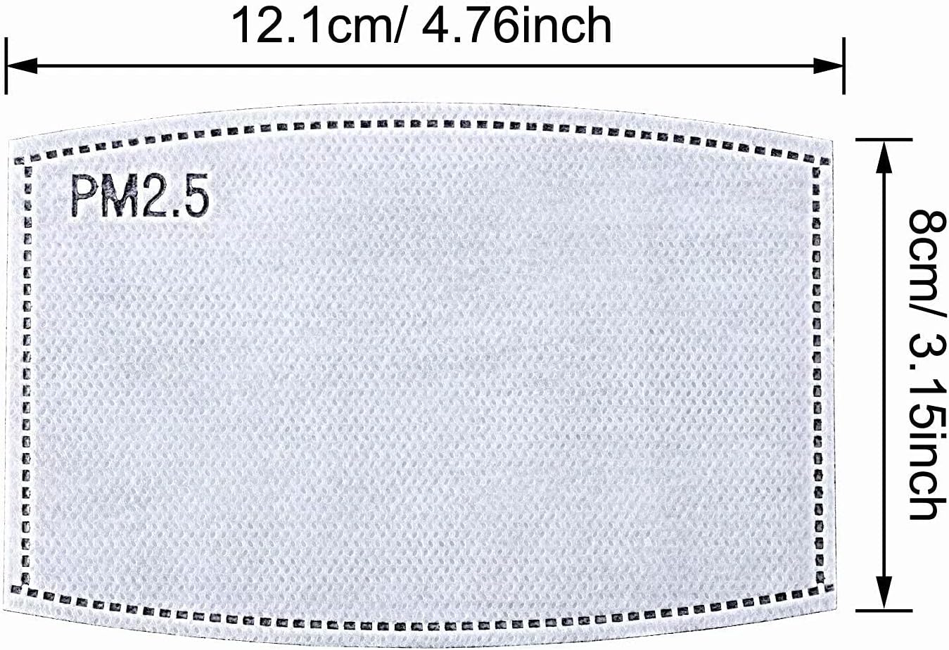 100 Pcs Activated Carbon PM2.5 Mask Filter Paper 5 Layers Replacement PM 2.5 Face Filter Insert - Image 2