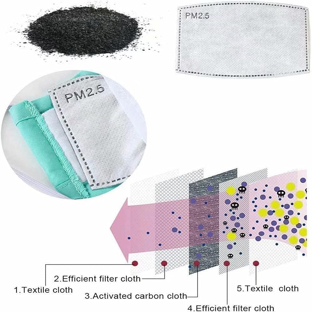 100 Pcs Activated Carbon PM2.5 Mask Filter Paper 5 Layers Replacement PM 2.5 Face Filter Insert - Image 3