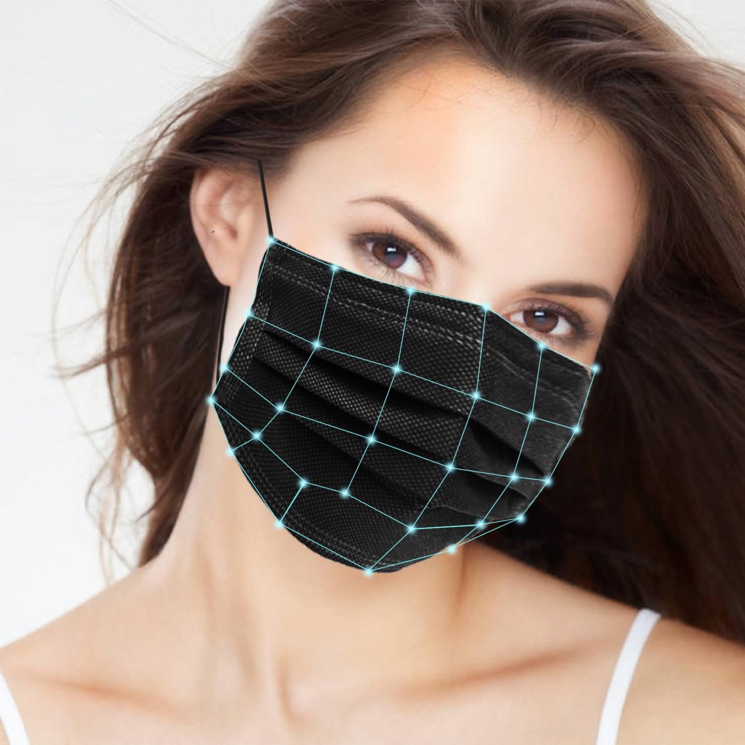 100Pcs Black Disposable Face Mask, 3 Ply Black Face Masks with Soft Elastic Ear loops - Image 4
