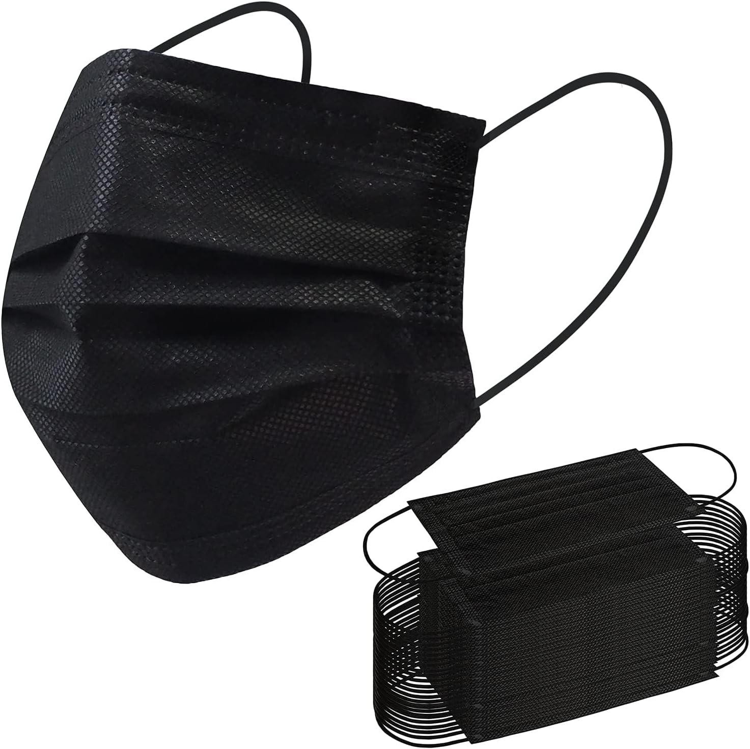Borje Disposable Face Mask, 100 PCS Black Masks, 3 Ply Protection Face Masks - Image 8