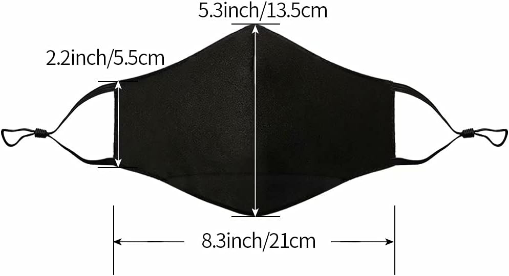 NBDIB Adult Adjustable Face Protection with Filter Pocket and Nose Wire Black Breathable Cloth Mask with 10Pcs Filters - Image 2