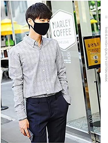 Pack 3 Dust Mouth Mask - All Cotton - Reusable Cloth Comfy Breathable Material Black Pack 3pcs - Image 6